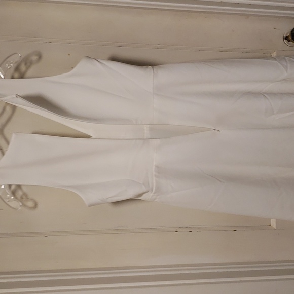 Dress the Population Catalina Crepe White Cocktail Fit and Flare Dress Xlarge - Picture 8 of 11